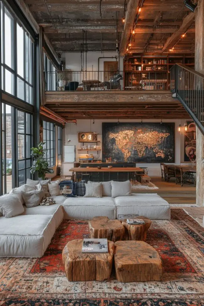 Industrial Loft Lounge Design