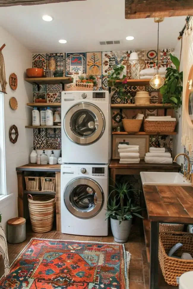 Eclectic Laundry Space with Style