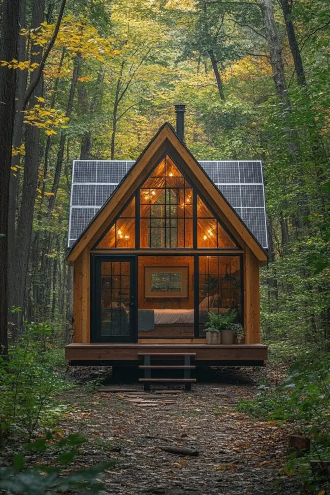 Self-Sufficient Compact Cabin Retreat