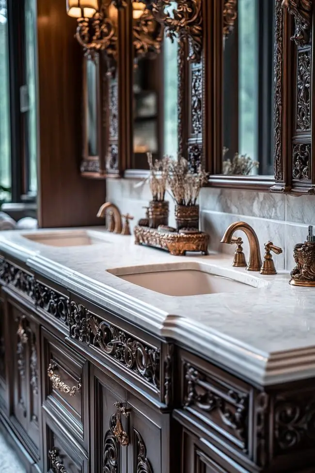 Exquisite Woodwork Vanity Design