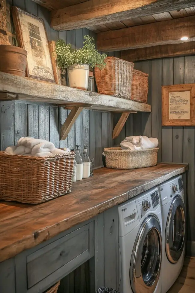 Charming Rustic Laundry Space