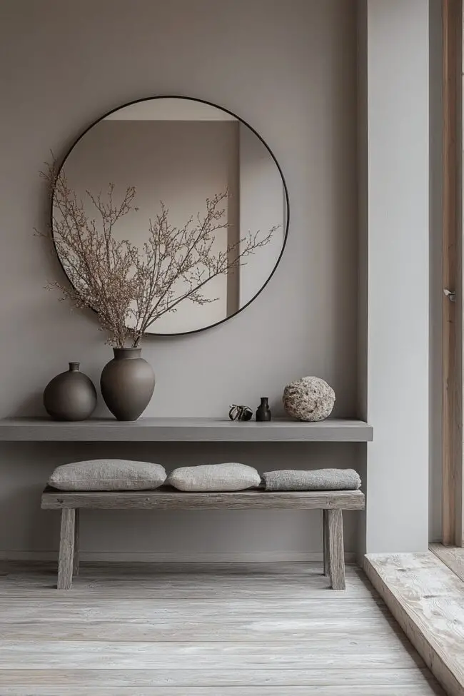 Chic Grey Japandi Entryway