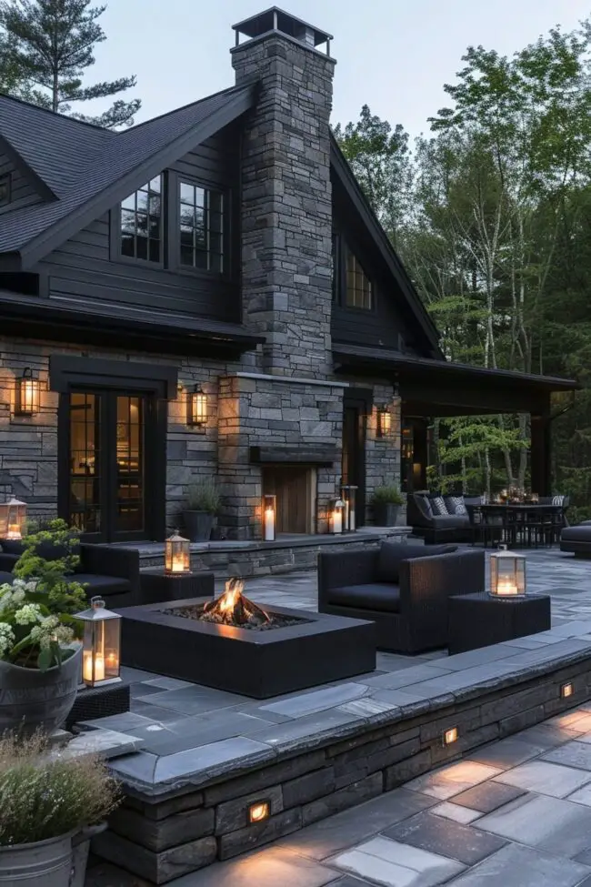 Dark Toned Outdoor Patio Space