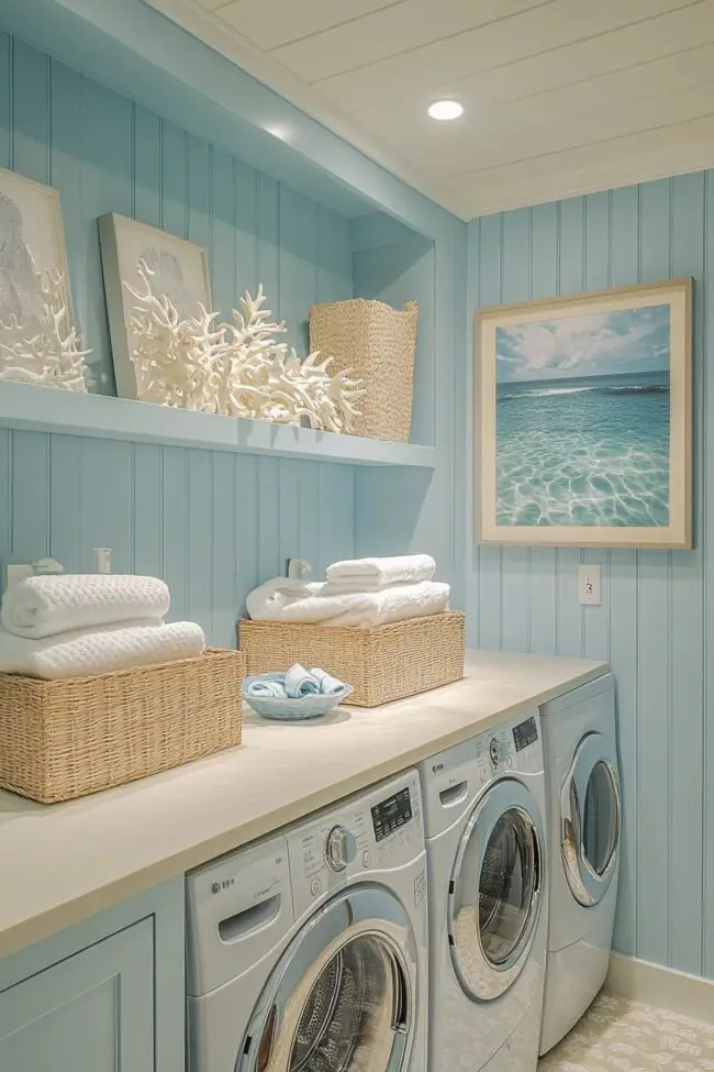 Nautical-Inspired Laundry Oasis