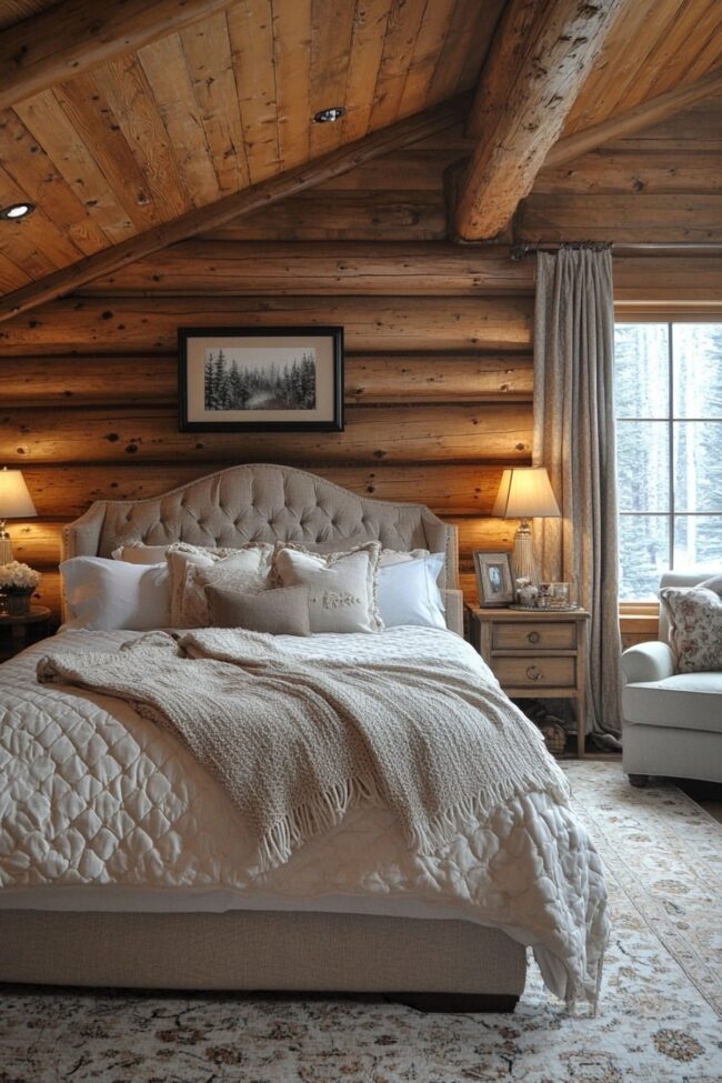 Refined Log Master Bedroom Suite