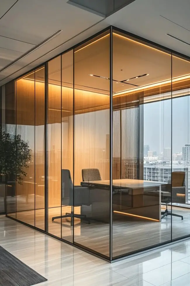 Crystal-Clear Glass Office