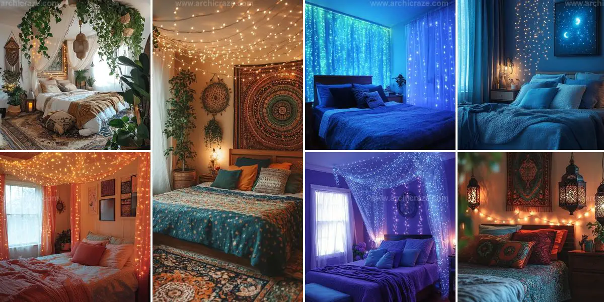 Best Dreamy Boho Fairy Lights Bedroom Ideas