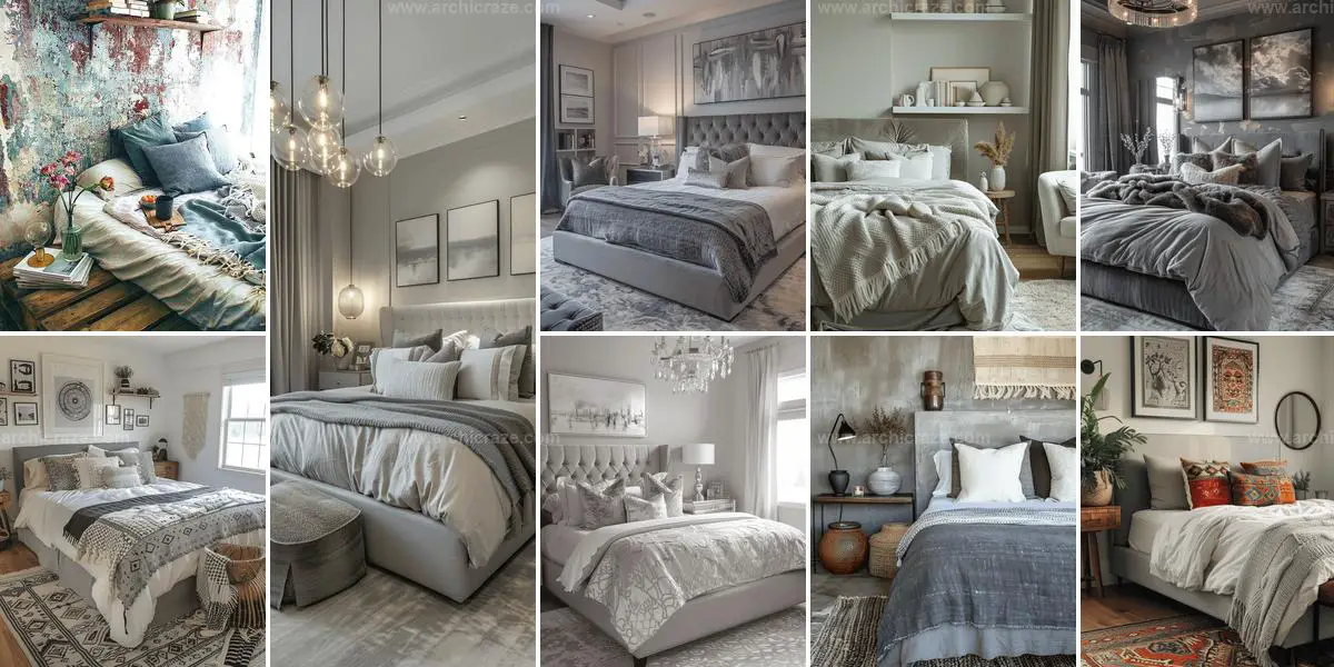 Top Grey Boho Bedroom Ideas